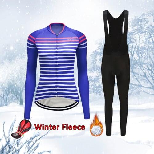 Free Shipping Women Winter Cycling Jersey Set 2021 Warm Thermal Fleece Bicycle Clothes MTB Shirts Female Road Bike Clothing Suit