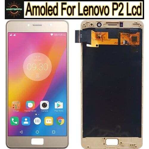 AMOLED For Lenovo P2 Display Touch Screen Digitizer Assembly for Lenovo P2 LCD Display With Frame 5.5"For Lenovo P2 P2a42 Screen