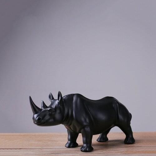 Rhinoceros Statue Resin Crafts Simple Christmas Sculpture Modern Creative Home Decoration Cow Decoration Ornaments Gifts