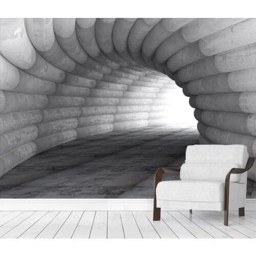 Photo wall murals wallpaper 3d murals wallpaper for living room Extended space cement wall cave background wall