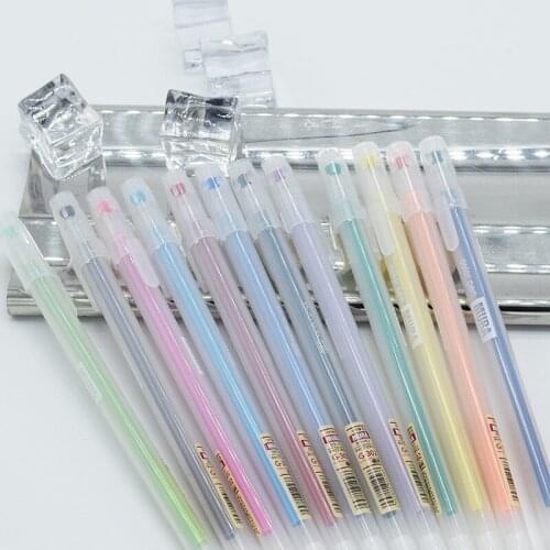AAGU 12PCS/Lot Different Colors 0.5mm Wrtting Point Gel Pen Office School Supplies Student Stationery Writing Pen For Painting