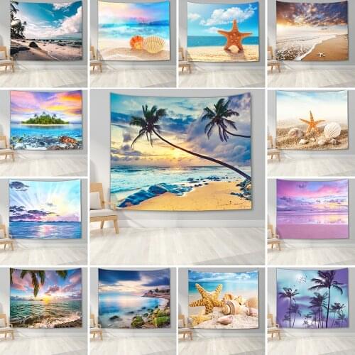 Ocean Tapestry Wall Hanging Sea Beach Wave Sun Cloud Landscape Tapestry Scenery Nature Wall Art Landscape Home Decor