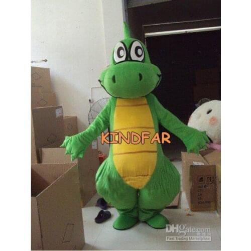 Hot sale Cute Adult New Green Dinosaur Mascot Costume Halloween Christmas Cartoon Party Outfits Dress