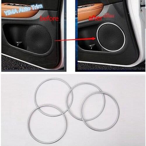Lapetus Auto Styling Chrome Side Door Audio Speaker Cover Decorative Circle 4 Pcs Fit For Honda Vezel HR-V 2014 2015 2016 2017