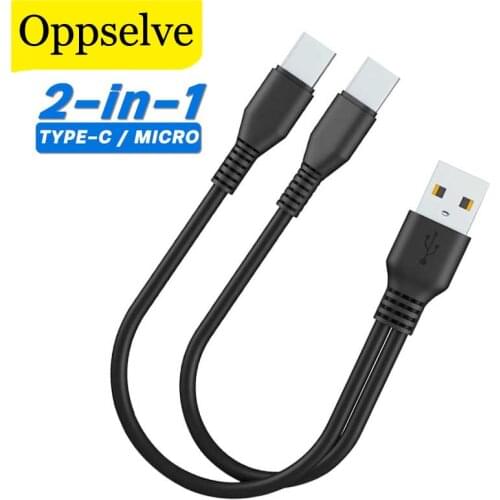 2 In 1 USB To Type C Micro USB Cable Charging Wire Cord For Xiaomi USB Cable Phone Charge Two Device USB Charger Splitter Cable