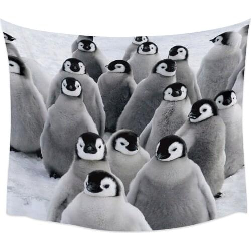 Cute Animal Penguin Wall Tapestry Home Wall Decor Tapestry Cover Beach Towel Picnic Mat Yoga Mat
