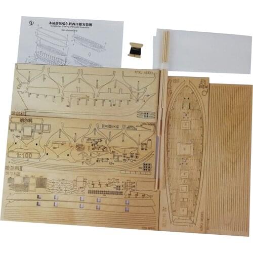 1/100 Scale Ship Model Kits Sailing Boat Puzzle Xmas Room Decor Model Set