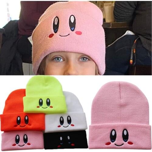 Trendy European and American Men and Women Cute Smiley Eyes Embroidered Knitted Hat Warm Hood Hip Hop Hat Woolen Hat Beanies