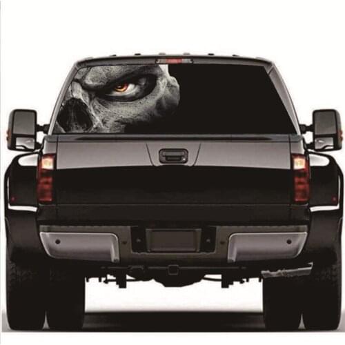 135x36cm Skull Rear Window Sticker Perforated Window Graphic Sticker