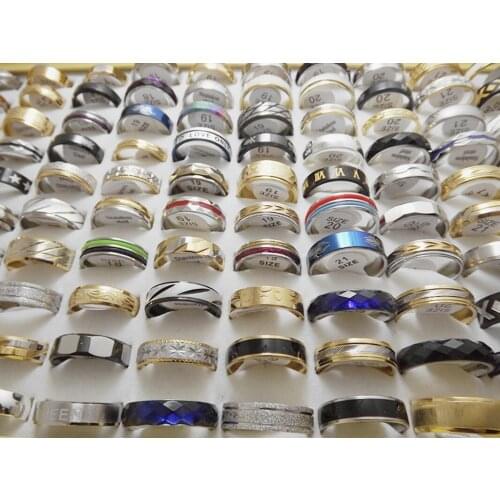 Wholesale 100 pcs 6mm 8mm high quality New mix and style Stainless Steel rings free shipping Fashion Jewelry