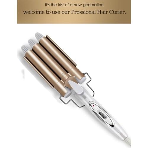 Professional 22MM Ceramic Triple Barrel Hair Curler Hair Curling Iron Hair Waver Styling Tools Hair Styler Fast Curling Hair