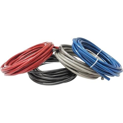 5m/lot AN3 braided Stainless Steel Ptfe brake line hose FLUID HYDRAULIC Precise Brake Hose PU cover Motorcycle Gas Oil Fuel Line