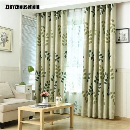 Pastoral Style Curtains Small Fresh Leaves,Curtains for Living Dining Room Bedroom