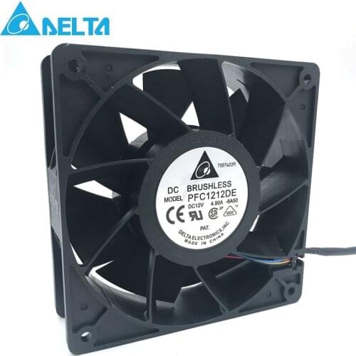 Original for delta PFC1212DE For Bitcoin GPU miner powerful cooling fan 120*120*38mm 12V PWM 4-pin 252.8 CFM 5500 RPM66.5 dB(A)
