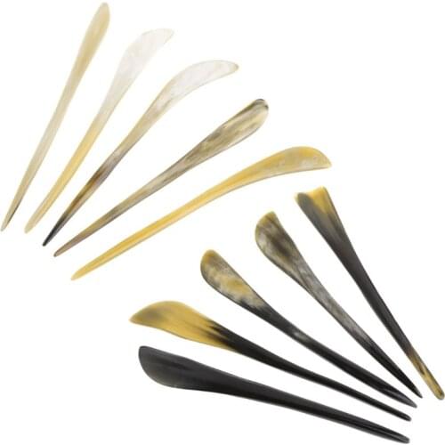 Vintage Hairpin Chinese Ancient Hair Updo Style Retro Natural Ox Horn Headwear