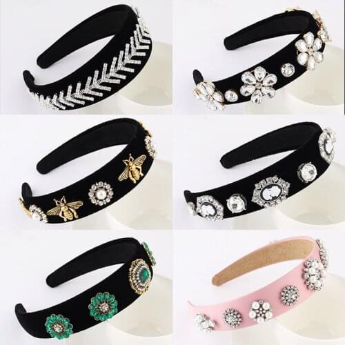 Vintage Colorful Rhinestone Jewel Hairband For Women hair clips Headband Hair Bands Hoop For hair accessories Girls haarband