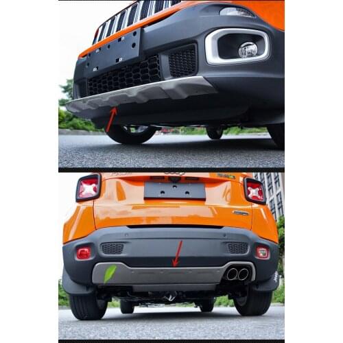 Stainless steel Front and rear bumper protection plates guard plate anti-scratch car accessories For Jeep Renegade 2016-2019