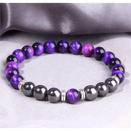 Natural tiger eye Stone Hematite Magnetic beads Bracelet men Gray Stone beaded Bracelet Bracelets women men Jewelry wholesale