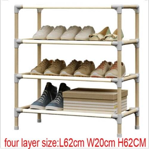 10pcs four layer wooden shoe rack 62cm x 20cm x 62cm