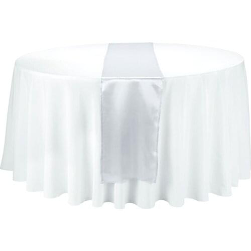 20Pcs Silver 12" x 108" Elegant Satin Table Runners Table Cloth for Wedding Party Banquet Decoration Free Shipping