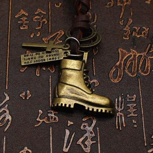 2019 Vintage Steam Punk Statement Necklace & Pendant Shoes Leather Necklace For Women Men Fashion Jewelry Wholesale