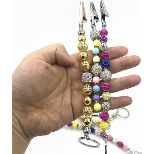 5Pcs/Lot Fashion Tobacco Smoking Clip Twisted KeyChains Cigarette/Card Holder with Pearl Beaded Nail Grippers Blunt,Wholesale