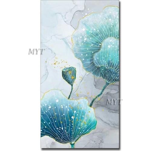 Lotus Leaf And Lotus Seed Abstract Oil Painting On Canvas Living Room Home Pictures Modern Wall Art Paintings 100% Handpainted