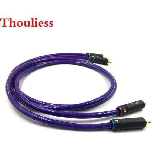 Thouliess Pair BR-109 Gold Plated RCA Audio Cable 2x RCA Male to Male Interconnect Audio Cable with Van Den Hul MC SILVEB-IT 65