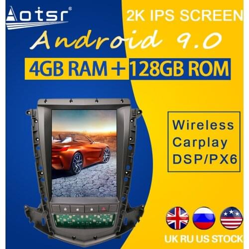 128GB ROM For 2013 2014 2015 2016 2017 Cadillac SRX Android 9.0 Tesla Style PX6 Carplay Car GPS Navigation Multimedia Player