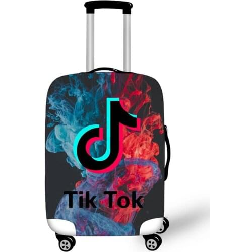 TIK TOK Travel Luggage Cover 3D Print Hot App Pattern Suitcase Cover Cartoon Elastic Dust-proof & Water-proof Protector