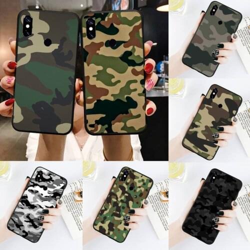 Army Green Camouflage Phone Case For Xiaomi Redmi Note 4 4x 5 6 7 8 pro S2 PLUS 6A PRO