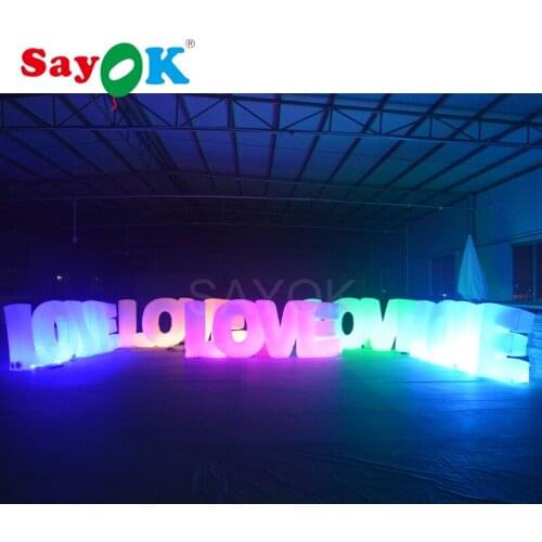 3.1x1.2m High Giant Inflatable Love Letters LOVE with LED Light for Valentines Day Wedding Anniversary Party Decorations