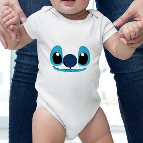 Newborn Jumpsuit Cartoon Graphic Fashion Lilo Stitch Kawaii Baby Girl Boy Romper Casual 0-24M Infant Bodysuits