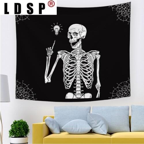 LDSP Skull Moon Sun Tree Tapestry Wall Hanging Carpet Beach Towel Background Cloth Blanket Yoga Mats Art Bedroom Dorm Home Decor