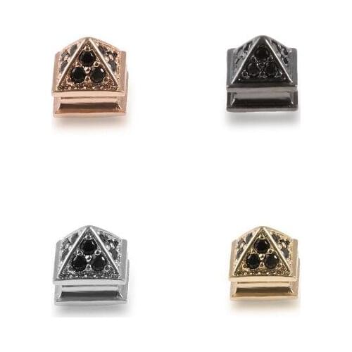 7*8mm pyramid micro pave cz zircon cubic zirconia beads DIY Copper necklace charm bracelet connectors fgbr3