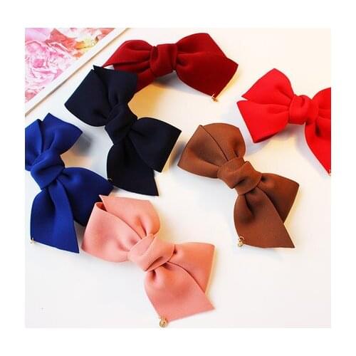 Fashion Black Bowknot Hair Clip Headdress Luxurious Fabric art Metal pend Spring Clip Hairpin Headwear Handmade Hari Accessories