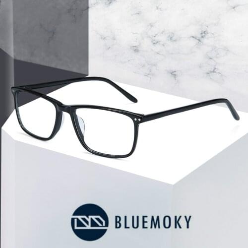 BLUEMOKY Retro Acetate Square Glasses Frame For Men Optical Eyewear With Anti blue light Lens Hyperopia Myopia Eyeglasses Women