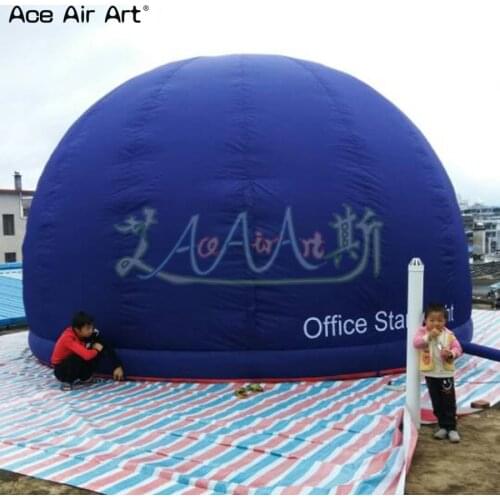 Customized half dome inflatable planetarium igloo tent with zipper door and single ring for Japan