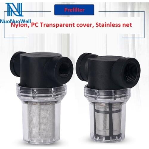 NuoNuoWell Prefilter For Aquaculture Water Pipe Filtration 1/2" 3/4" 1" Female Plastic Transparent Irrigation PC Filters