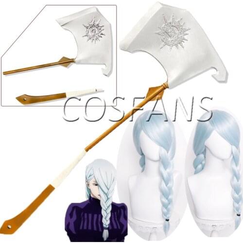 Mei Mei Cosplay Wig Anime Jujutsu Kaisen Long Blue Braids Heat Resistant Synthetic Hair Halloween Party Props Accessories