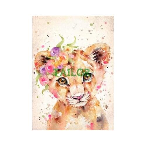 Full square Home Decor Gift haft diamentowy 5D diamond painting Cross stitch set Cuadros tools animal Mosaic art lion colour 65