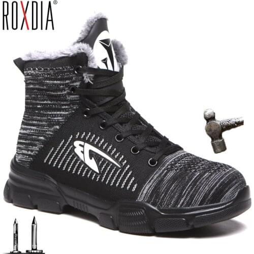 Drop shipping Steel Toe Sneaker Work Safety Shoes for Men Women Warm Lightweight Mesh Construction shoes Plus size 37-48 RXM181