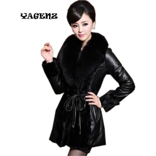 Женские кожаные куртки с мехом QEWSDRFG China At AliExpress