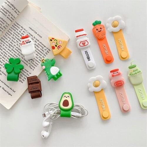 Cute Cartoon Winder A Cute Shape Silicone Cable Organizer Desktop Wire Headset Clip Organizer Wire Holder Novelty Collector