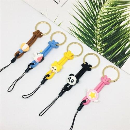 Cute Phone Lanyard for Keys Phones Strap for iPhone airpods case Keycord Metal Finger Rings Cartoon Mobile Phone Accessories
