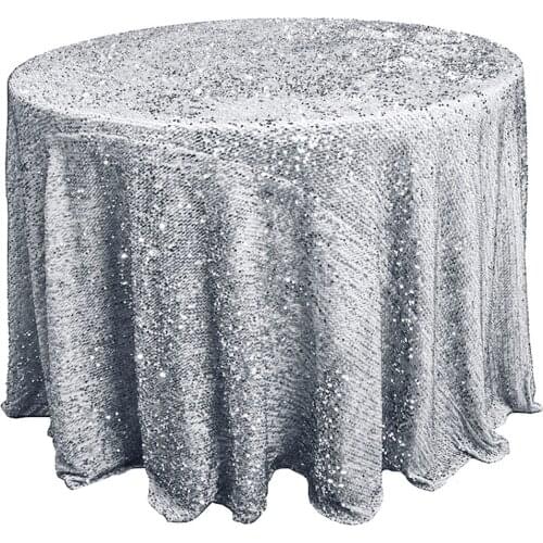 Glitter Sequin Tablecloth Rectangular Round Rose Table Cloth for Wedding Party Christmas Decoration
