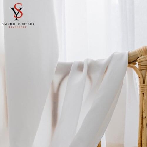Modern White Tulle Curtains For Living Room Sheer Curtain Bedroom Window Treatment Soft Voile For Kitchen Drape Blind Home Decor