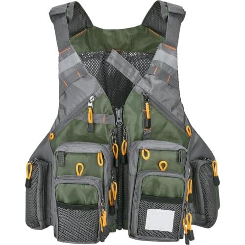 Outdoor Sport Fishing Men Women Breathable Swimming Life Jacket Safety Life Vest Waistcoat With Multi-pockets Floating Vest