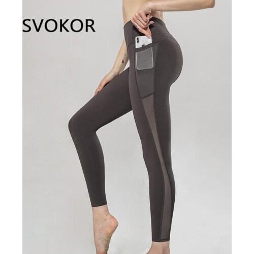 SVOKOR Leggings Women Fitness Sport Pocket Mesh Sexy Gym Legging Running Leggins Push Up Female High Waisted Pants