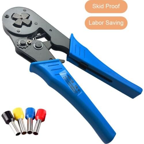 Tubular terminal crimping tools mini electrician pliers HSC8 4-16mm2 12-6AWG electrical press pliers high precision clamp set